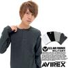 Avirex Langarm Henley Uni Größe Schwarz Herren T-Shirt, Farbe, Gerippt, S,