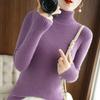 Women's Autumn Winter High Neck Slim-Fit Ribbed Knit Base Layer Sweater for Office Wear
