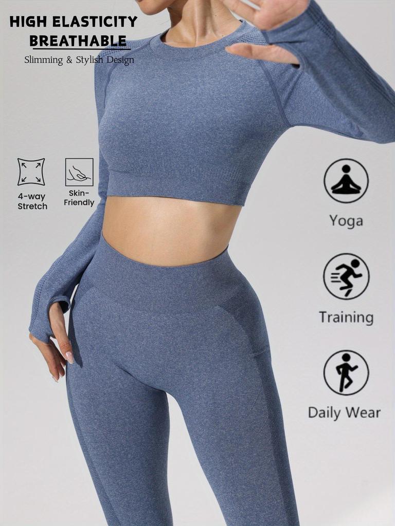New Women's Seamless Texture Yoga Leggings & Criss-Cross Sports Bra Set