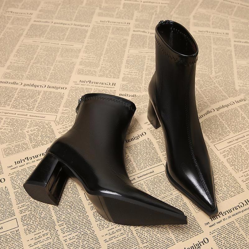 Fashion 2025 New Women Trend Ankle Boots High Heels Short Designer Shoes Women Comfortable Autumn Elegant Outdoor Boots Zapatos De Mujer