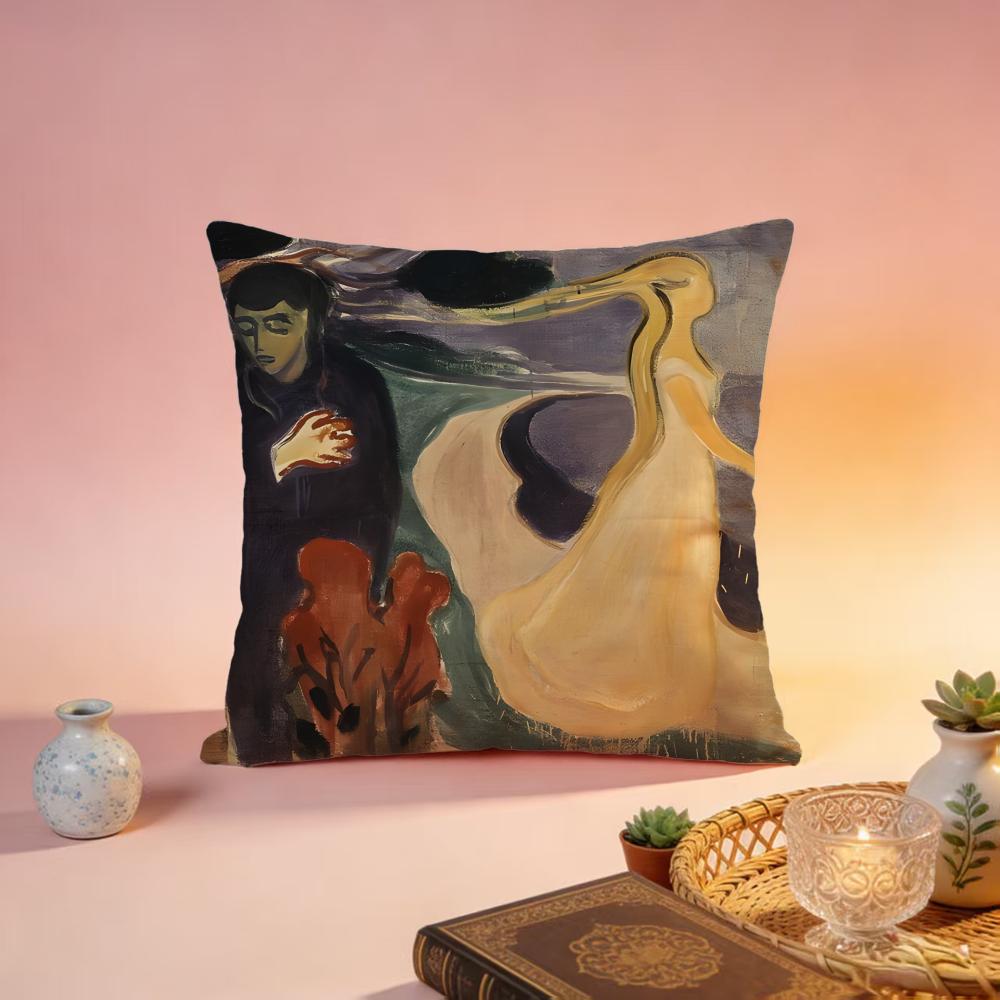 Trendige EEdvard Munch Kissenhülle Premium Hautfreundliche Kissenhülle Mehrzweck für Zuhause Büro Reisen