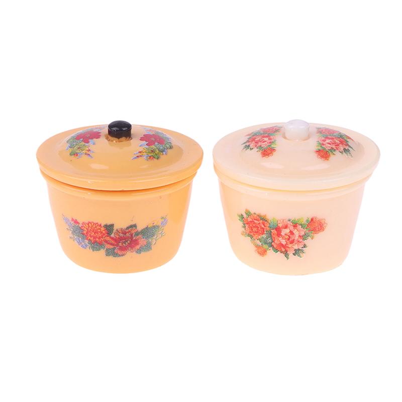 2/3Pcs Dollhouse Miniature Nostalgic Life Scene Decoration Supplies Chinese Double Happiness Enamel Basin Doll Accessories Toy