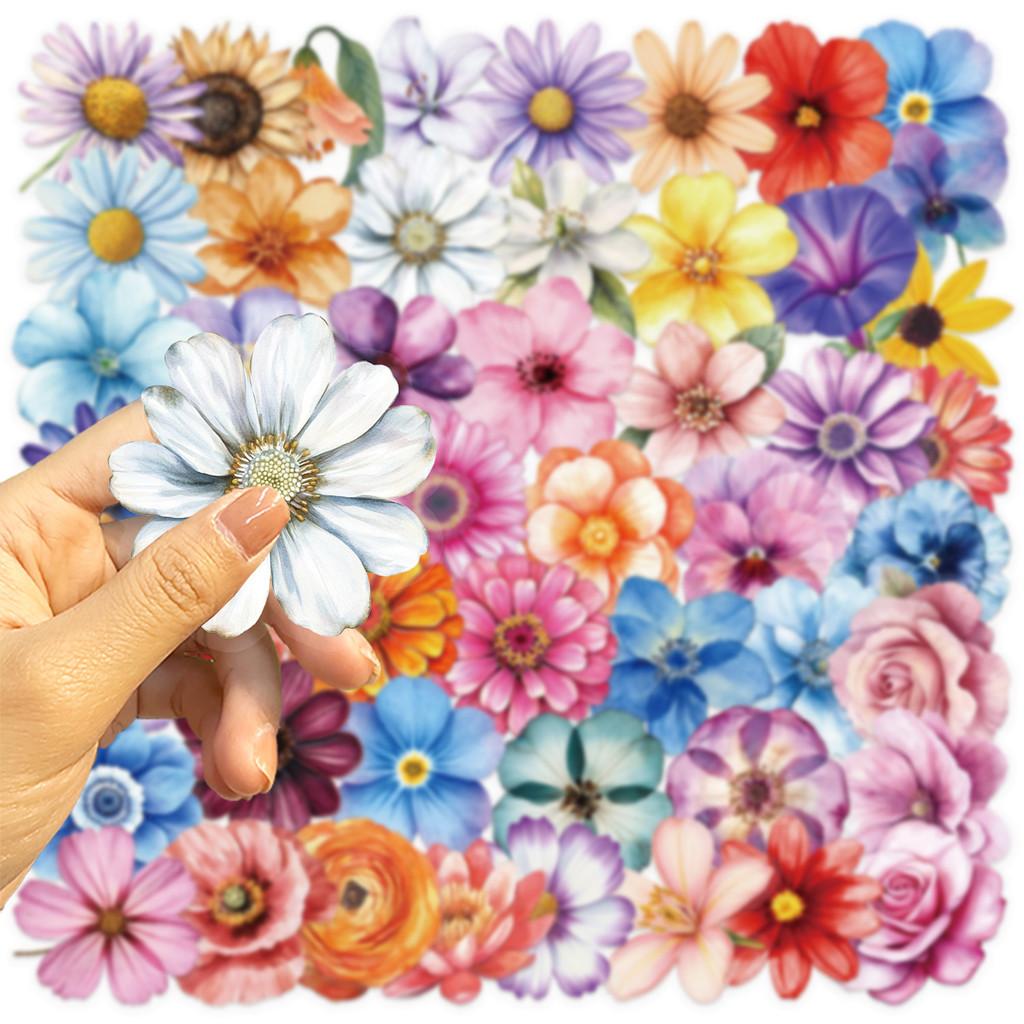 50Pcs Transparent Cartoon Floral Stickers - Waterproof PET Decor for Journals, Guitars & Notebooks RecordingYourLife Store