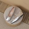 Fashion Large Size Women's Ballet Shoes Autumn Square Toe Soft Sole Bow Knot Mary Jane Shoes Elegant Luxury Fashion Buckle Strap Flats