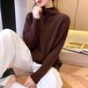 Fine Flash Thickened Semi-turtleneck Knitted Bottoming Shirt Autumn and Winter New High-end Soft Waxy Sweater Pullover with Female Inside