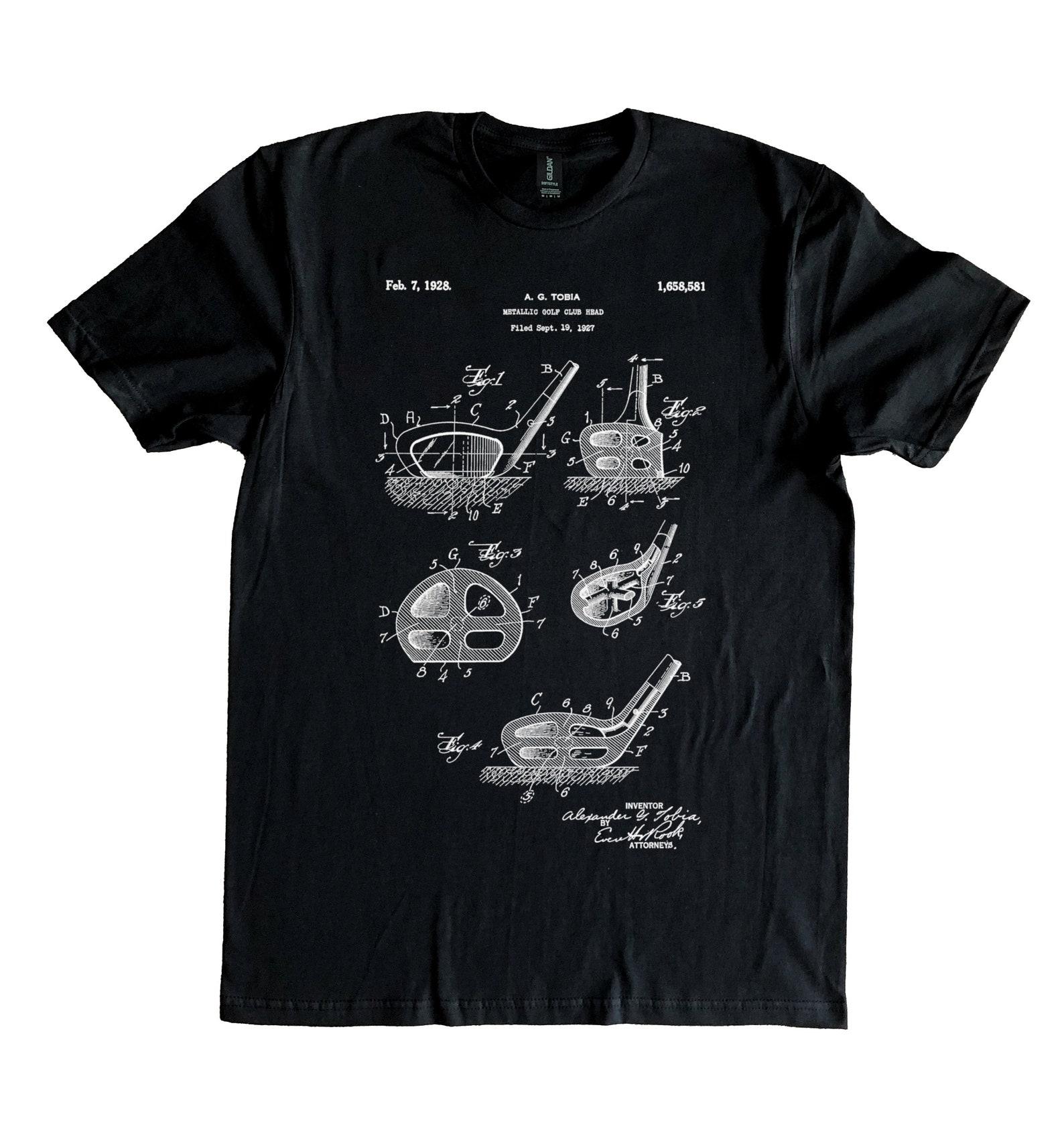 Golf Club Patent Blueprint Golfer Gift 100% Cotton T-Shirt S-XXXL 4XL