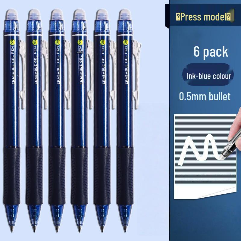 Chenguang Blue-Black Erasable Pen for Grade 3 Students - Heat-Sensitive Gel Ink, Blue