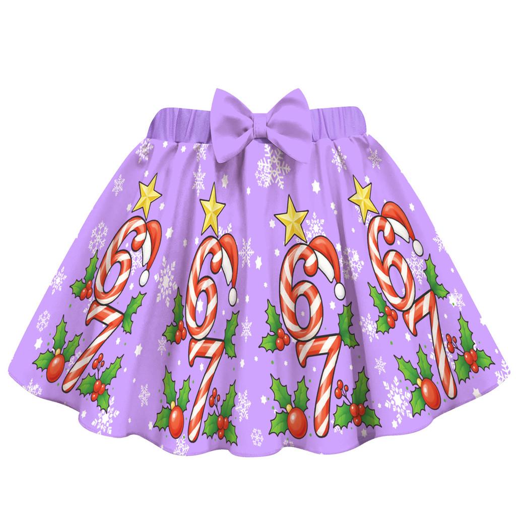 20757 Kids Girls Steal a Brainrot 67 Print Swimsuit Swimwear Top Skirt Sets