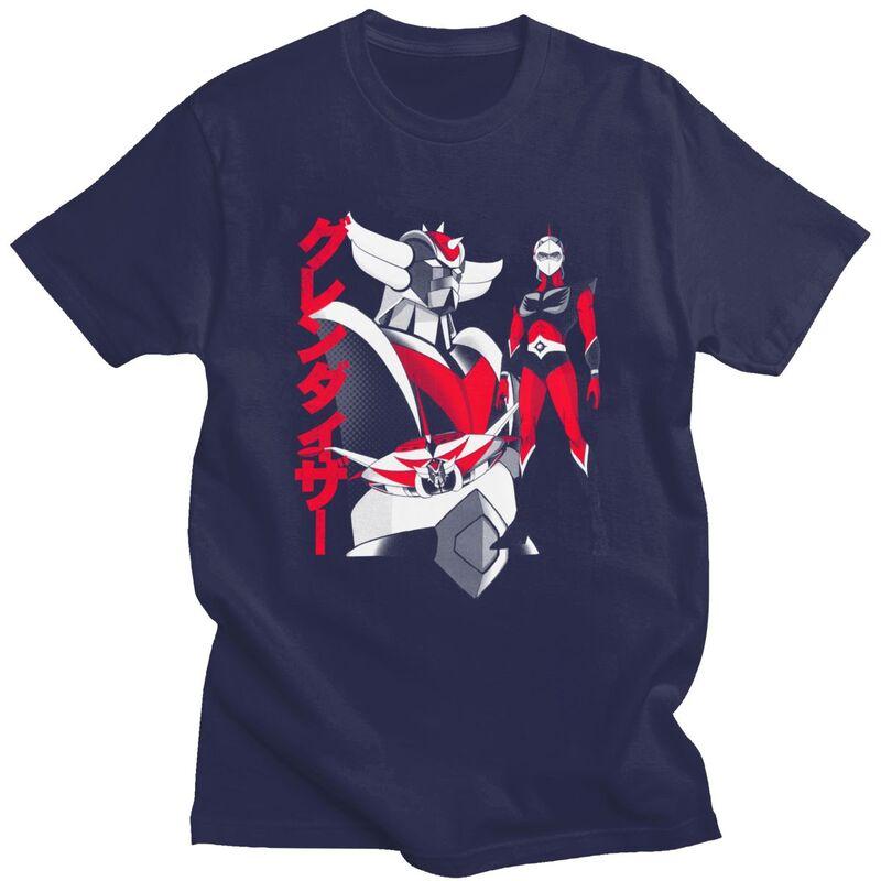 Custom Goldorak Gurendaiza T Shirts for Men Pure Cotton Tee Tops Anime Ufo Robot Goldrake Tshirts ShortSleeve Tshirt Clothes