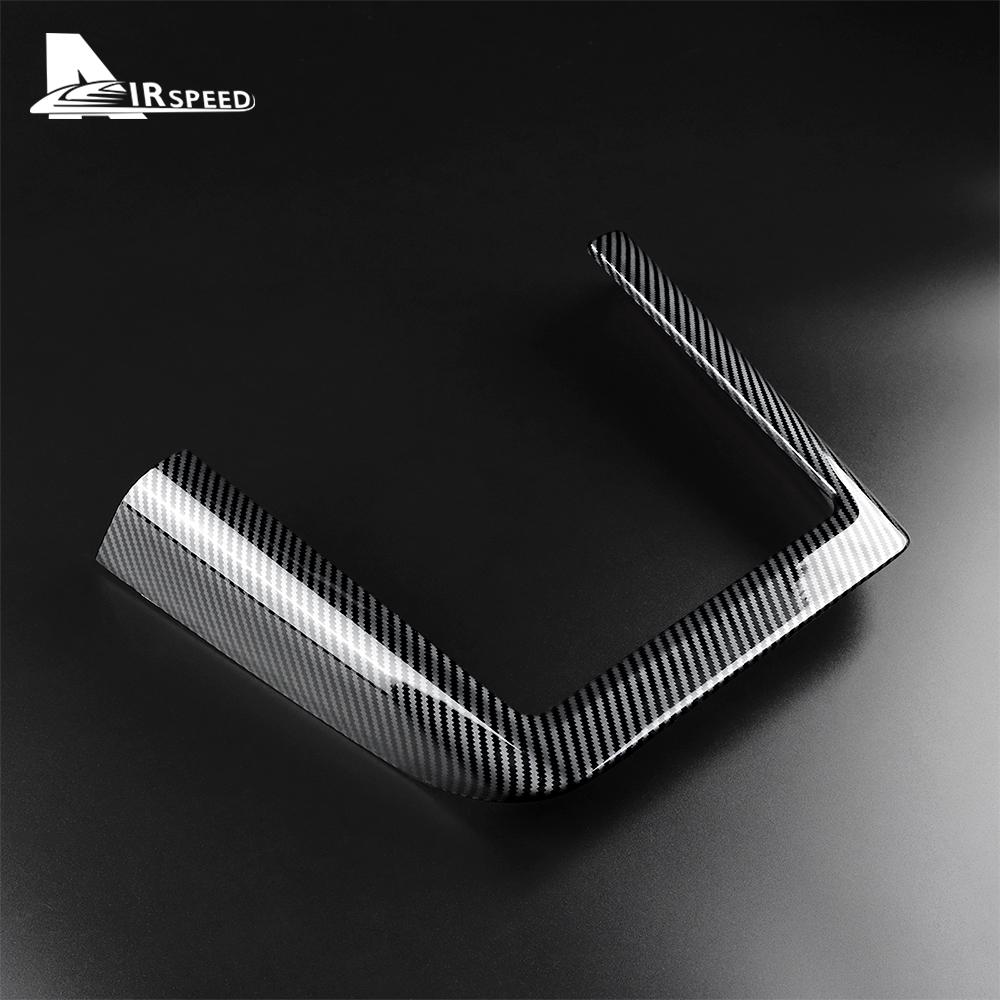 ABS Carbon Fiber Wireless Charging Frame Trim Cover For Tesla Model 3 Highland 2025 Model Y Juniper 2025 Interior Accessories