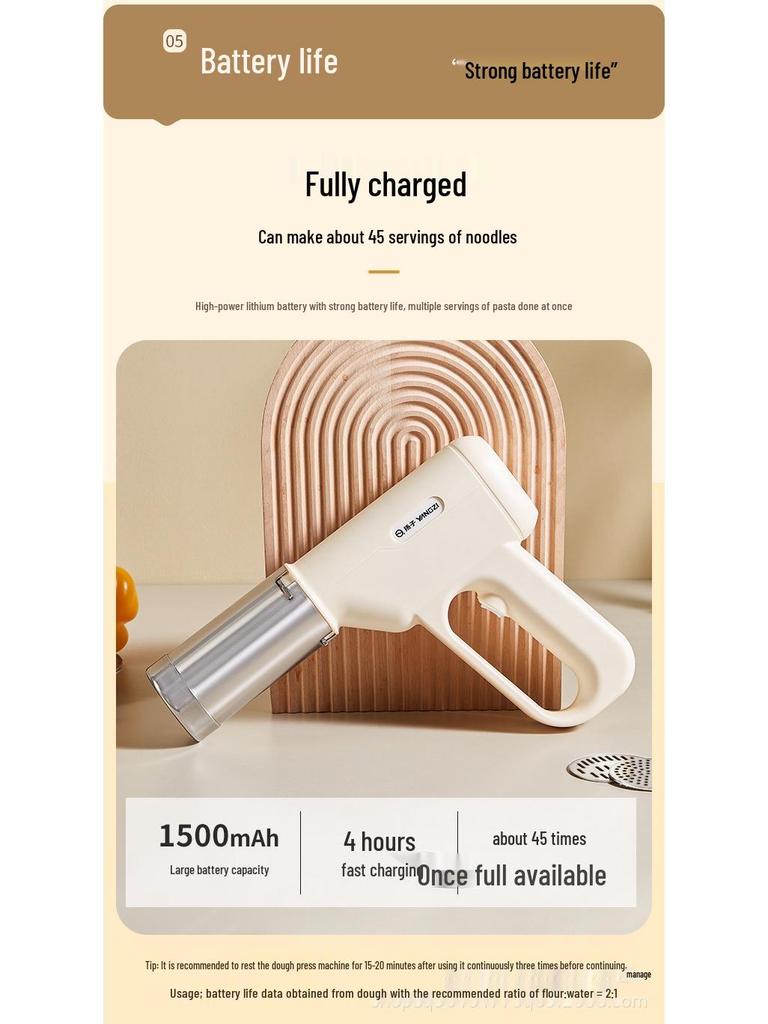 Wireless Handheld Electric Noodle Maker - Portable and Rechargeable for Household Use