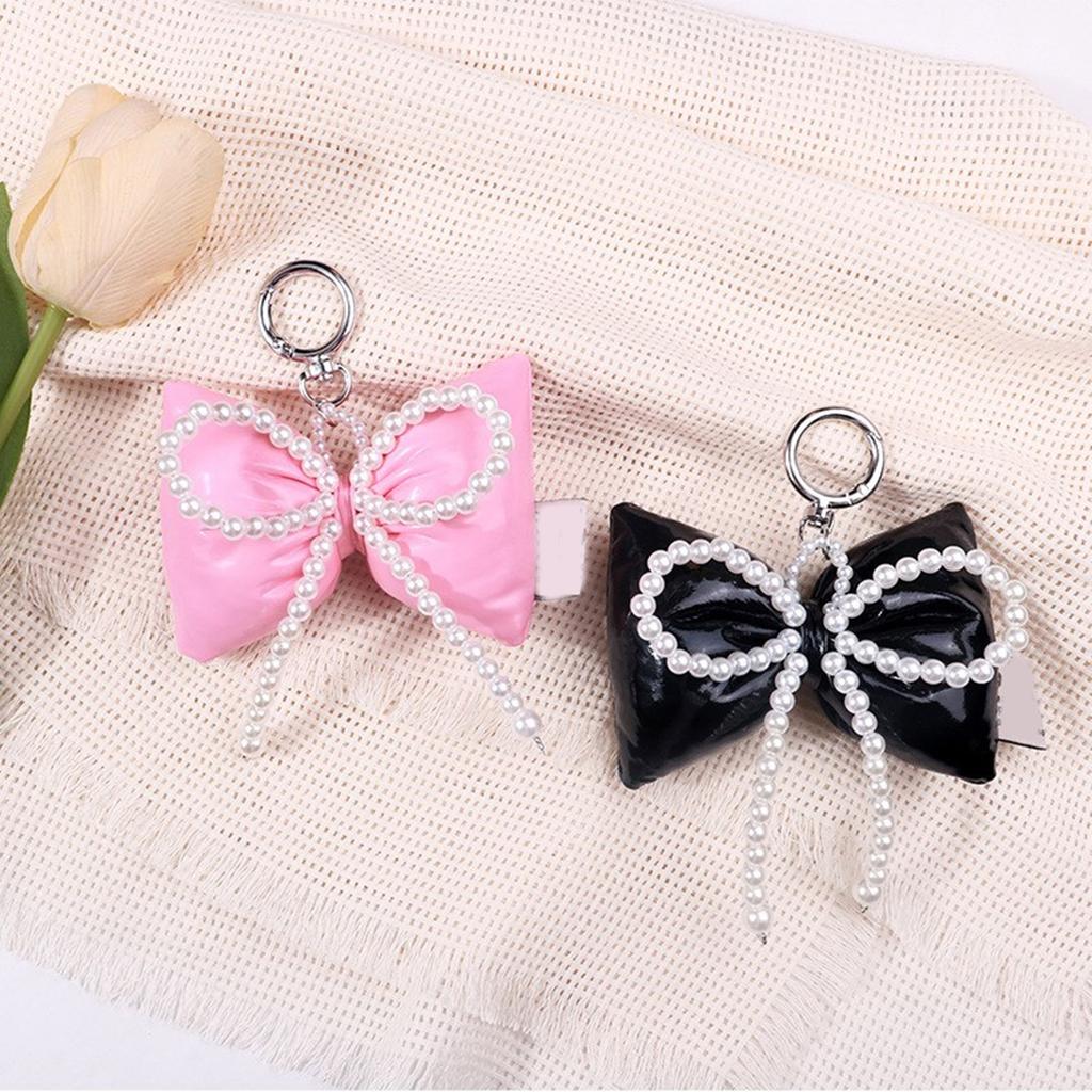 Handcrafted Leather Bowknot Keychain Elegant Keychain Pendant Unique Bag Decorations for Fashion forward Individuals