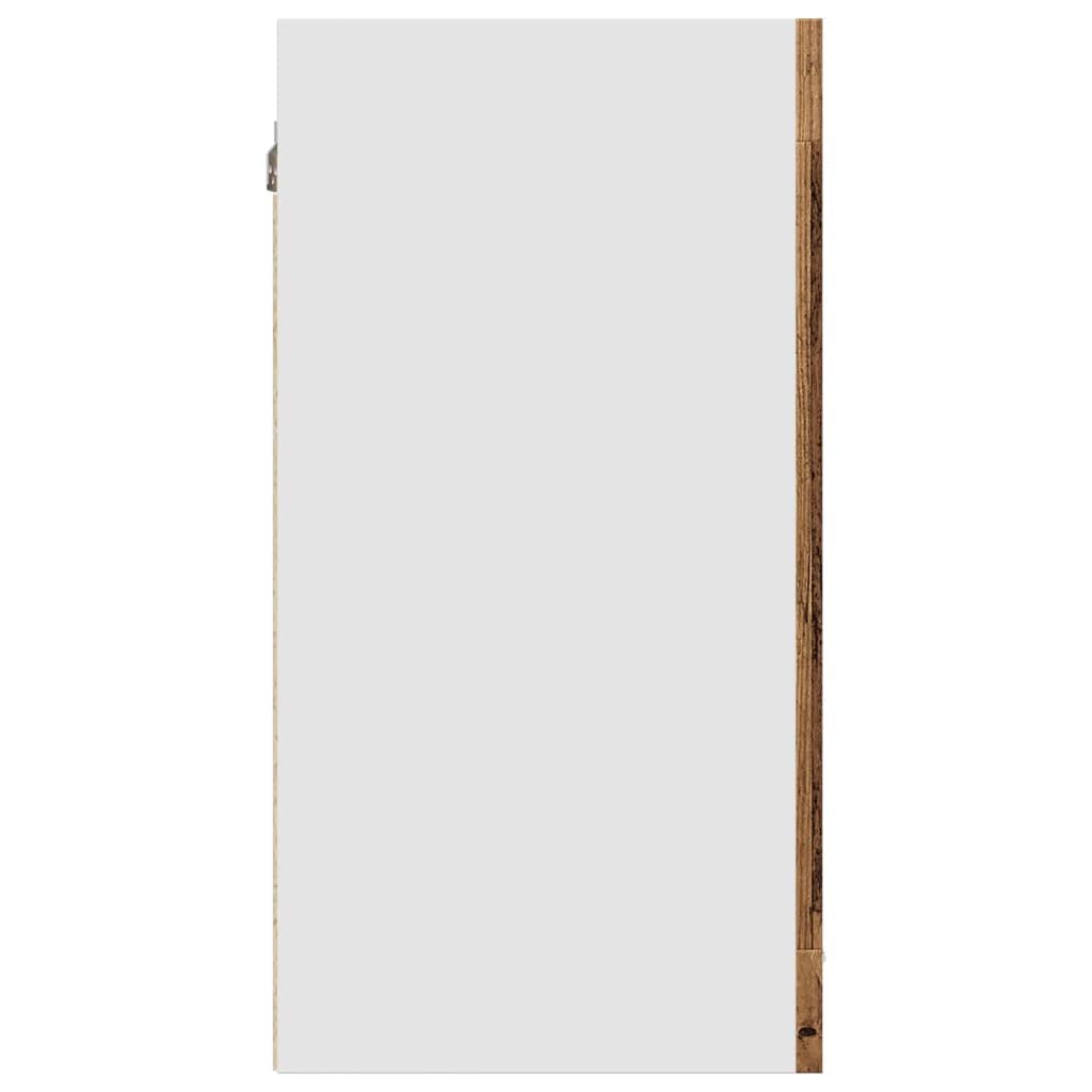 Lyon Wall Mounted Cabinet with Glass Door Vintage Wood Effect 40 x 31 x 60 cm Particleboard