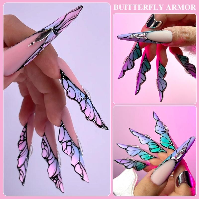150pcs Butterfly Design Nail Molds with Multiple Sizes Ballet and Chinese Styles Artifical for Nail Artists and Salon