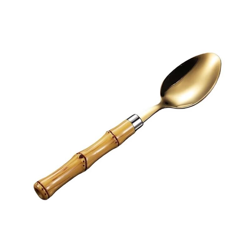 QianXing Stainless Steel Bamboo Handle Dinner Spoon Set