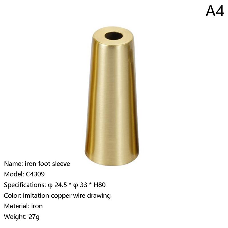 Foot Solid Brushed Iron Table Chair Cylinder Cap Protect Decor Bottom Safe Pad