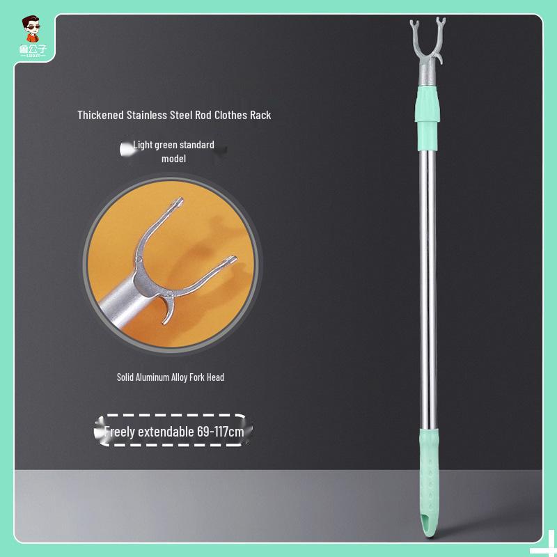 Stainless Steel Retractable Clothes Drying and Retrieval Pole for Home, Dorm, and Balcony.