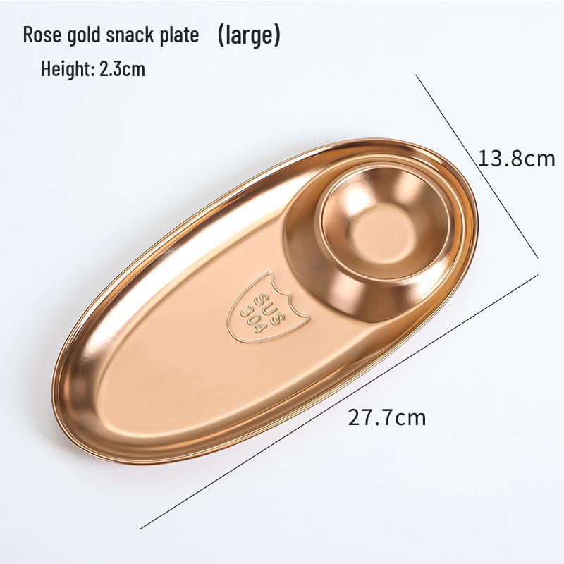 304 Stainless Steel Snack & Dipping Plate for Fried Foods