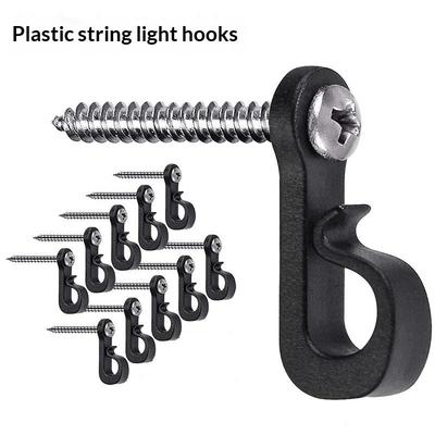 10PCS 29mm New With Screw Lights Hook Plastic Black White String Light Hangers Garage Hooks Indoor And Outdoor