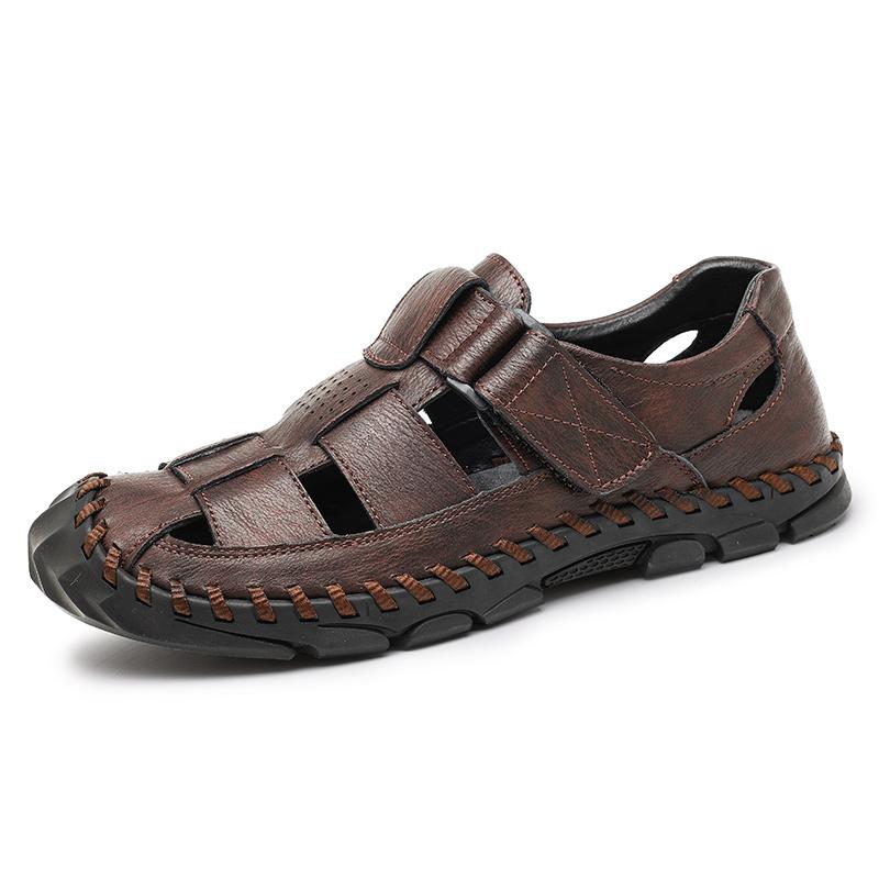 Sandali da uomo in vera pelle Sandali sportivi da esterno Scarpe casual Estate