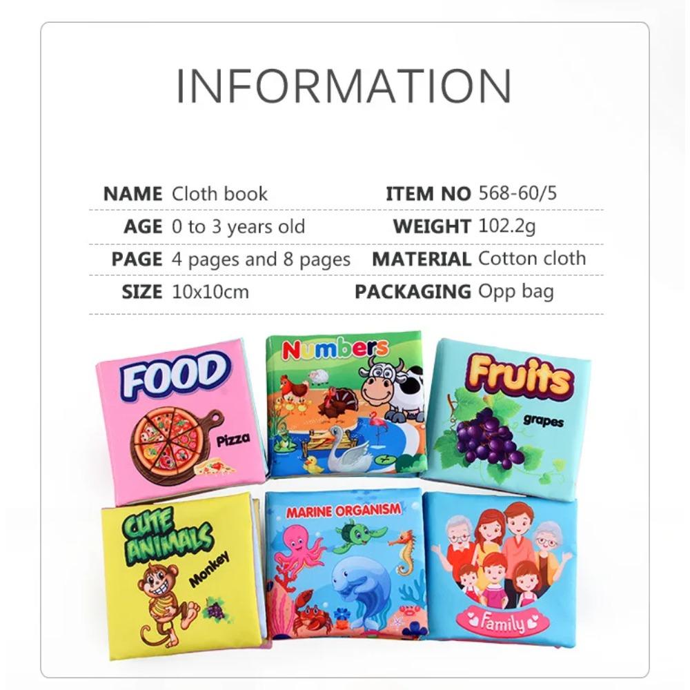 Baby Soft Cloth Book for Newborns 0-12 Months 3D Book Animal Family Cognitive Montessori3D Book for Kids Gift