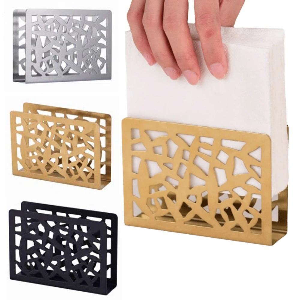 Heavy Duty Napkin Storage Shelf Stainless Steel Tissue Dispenser Napkin Container Household