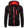 Contrast Colors Hoodie Coat Cardigan Thick Casual Long Sleeve Zipper Men Coat for Daily Wear