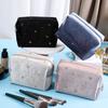Cosmetic Bag Travel Toiletry Bag Spacious Capacity Velvet Exterior Star Pattern Lipstick Eye Shadow Portable Organizer