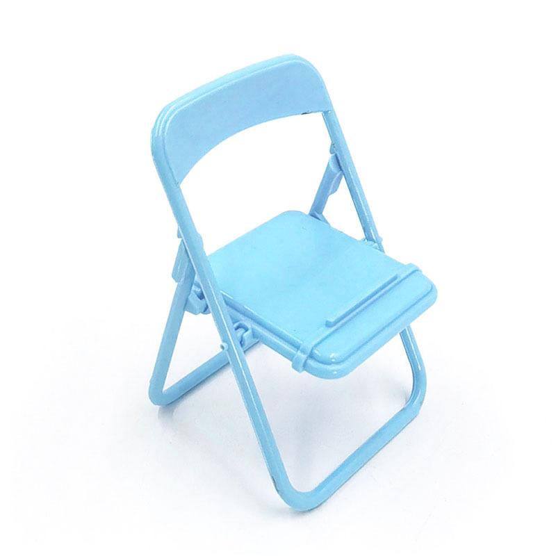 Creative Folding Chair - Desktop Phone Holder - Stool Holder - Accessory - Portable Lazy Person Support синий