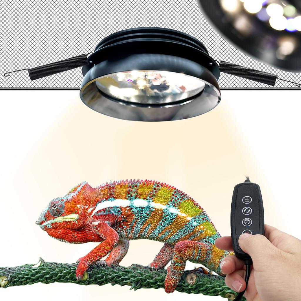 ANJOJOA 2025US 6W LED Reptile UV Popular Model for Reptile Cages with Mesh Adjustable Light for Rainforest and Desert Reptiles UVA/UVB Hook-Type