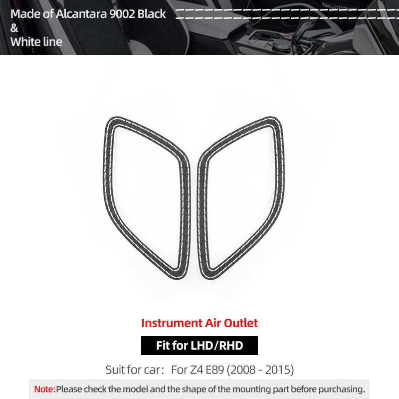 For BMW Z4 E89 2009-2016 Made of Alcantara Car Interior Dashboard Side Air Vent Outlet Panel Trim Sticker Tuning Accessories