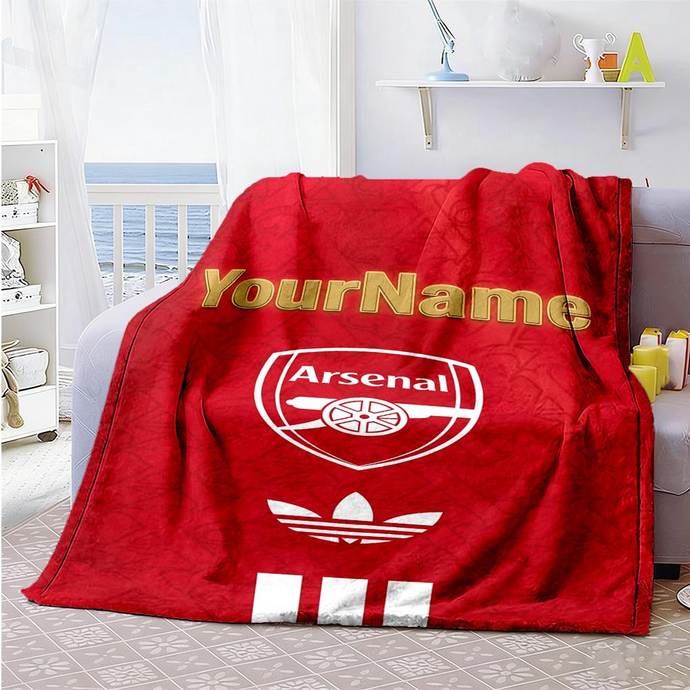Arsenal Personalized Text Blanket Throw Personalized Blanket Warmthful Decor Perfect for Picnics Office Chair Couch Seaside Four Seasons Multipurpose