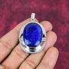 Blue Sapphire Pendant, Handmade Gemstone Pendant, 925 Solid Sterling Silver Pendant Antique Jewelry, For Engagement Gift