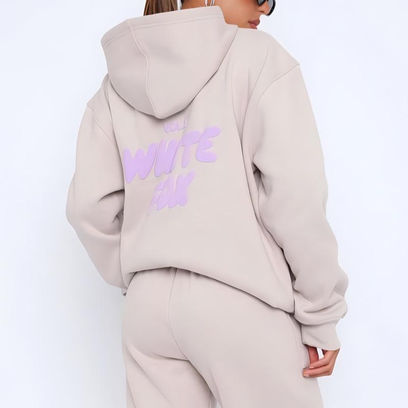 Women's Spring, Autumn and Winter Hoodie Set Fashionable Sports Long-Sleeved Pullover Hooded Sweatshirt Two-Piece Set