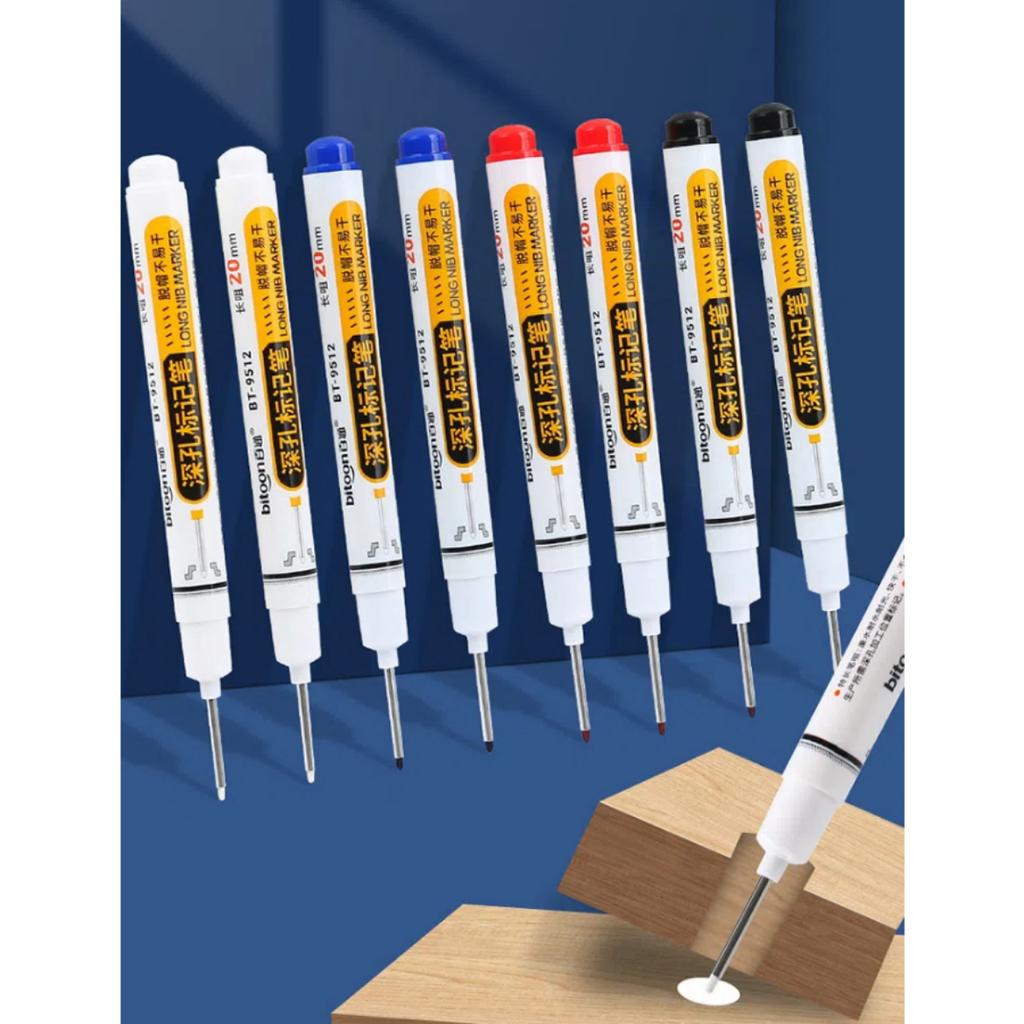 5 ks 20mm permanentní fix s extra dlouhým hrotem - Rychleschnoucí průmyslový popisovač na bázi oleje pro dlaždice, dřevo a kov, Velkokapacitní psací nástroj odolný proti vyblednutí