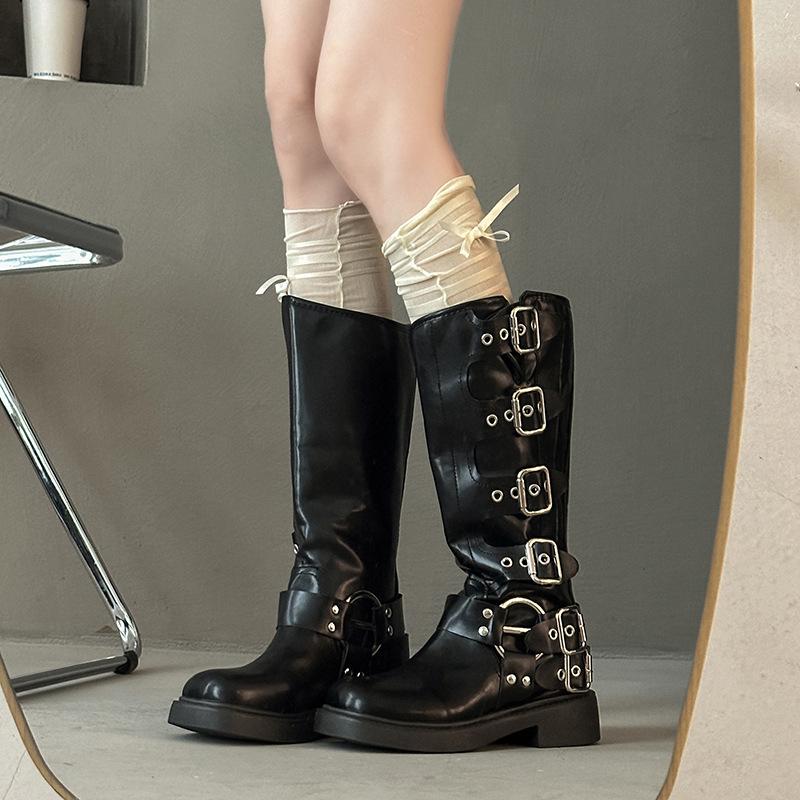Retro Martin Boots Women's Fashion Versatile Design Sense 2025 Autumn and Winter New Brown High Boots Cowboy Boots Women's Boots