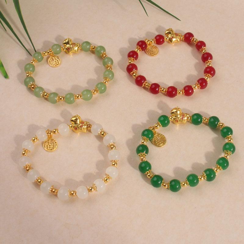 New Chinese Style Bracelet Horse Year Lucky Charm Bracelet Temperament Glass Hand Bracelet Jewelry Accessories