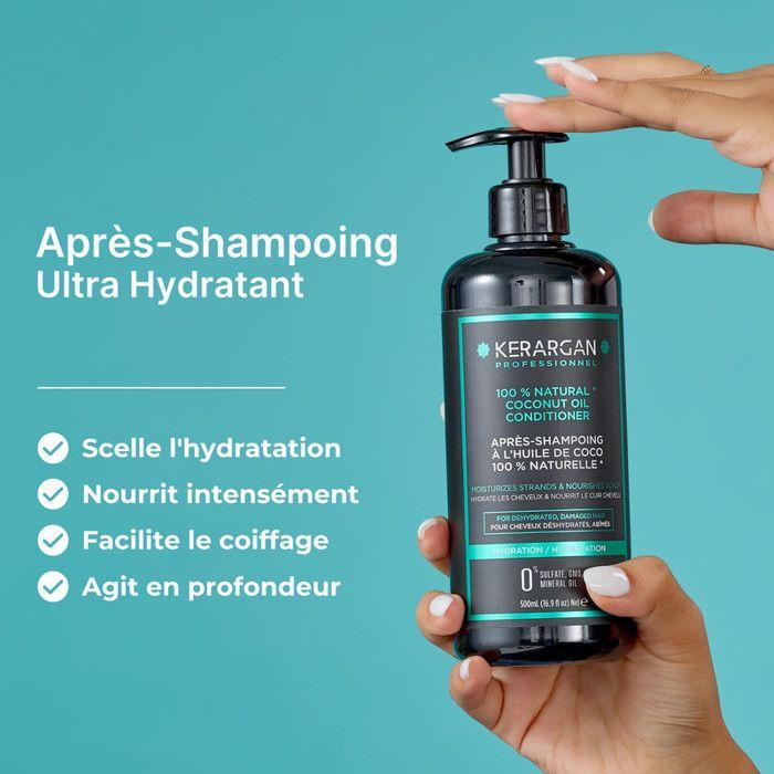 Kerargan - Après Shampoing À L’huile De Coco Et D’argan Pour Faciliter Le Lissage Et Démêler Vos Cheveux Tout En Les Nourrissant - C