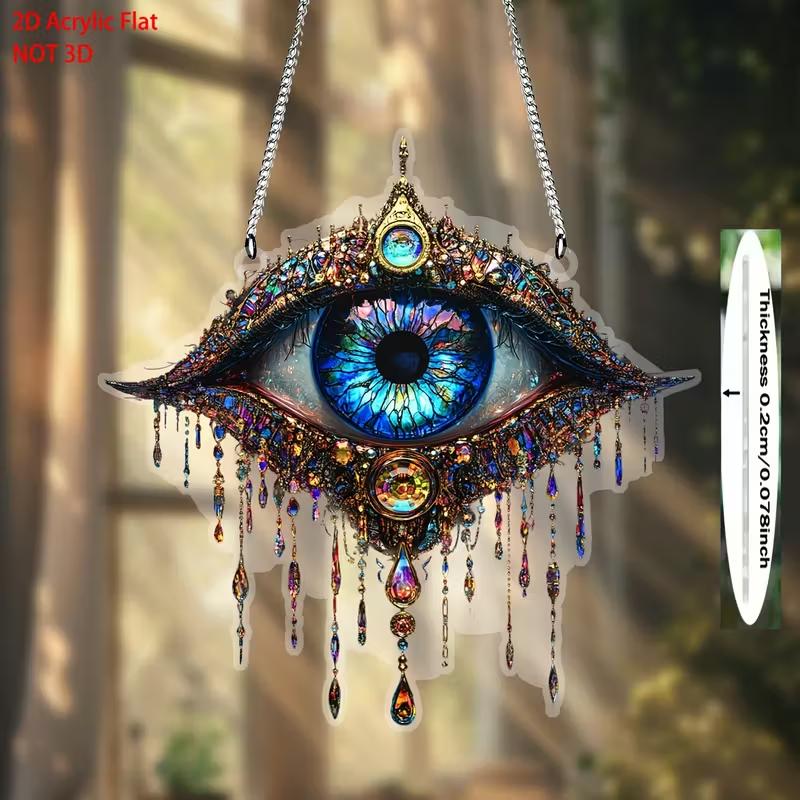2D-Flachdesign, einteilige böse Auge Wanddekoration - Acryl Böhmischer Stil geeignet für Fenster, Veranda Heimdekoration