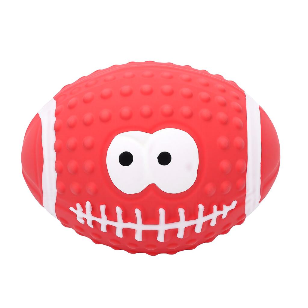 Interactive Squeaky Football Dog Toys Rugby Shape Chew Toys Throw Training Pets Balls Pink Small 9.5cm   3.7in