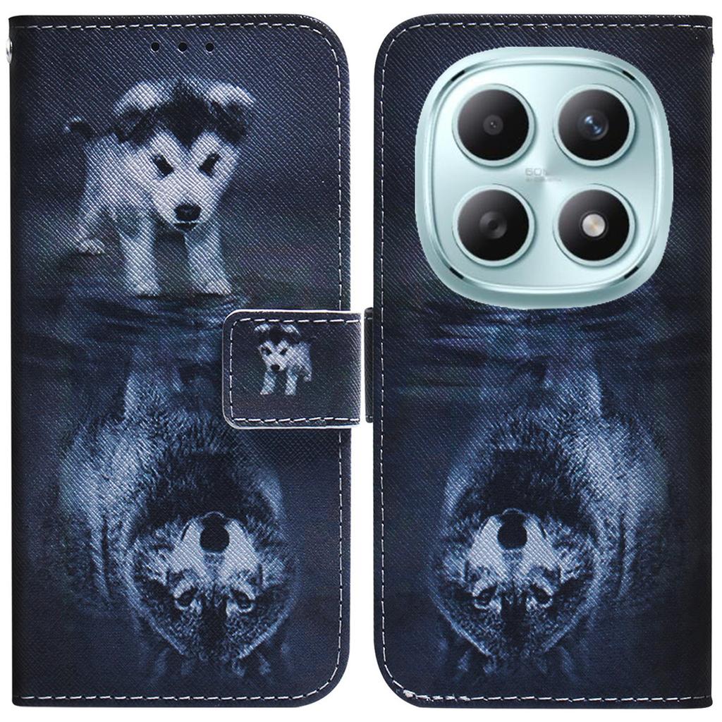 Dla Xiaomi Poco M8 5G/Redmi Note 15 5G (Światowy) Etui portfelowe z nadrukiem wzoru, skórzane etui na telefon