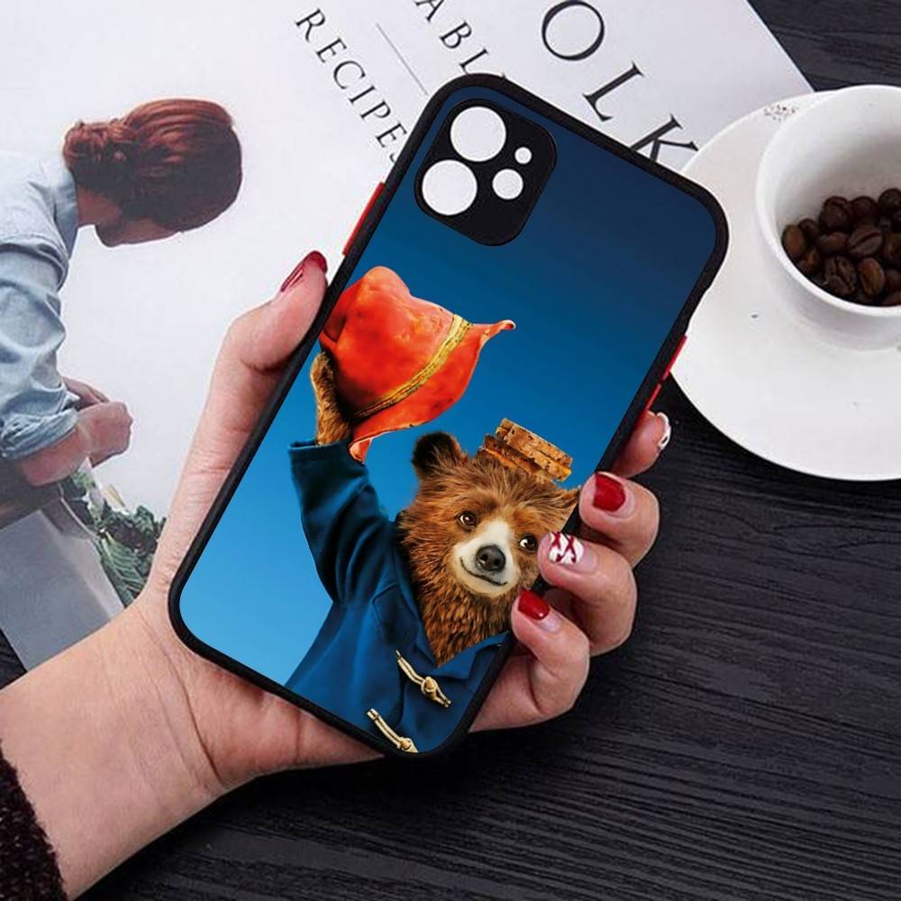 Cute P-Paddingtons Bear Matte Translucent Phone Case For Iphone 16 ProMax 15 14 13 12 11 X XS PRO Plus