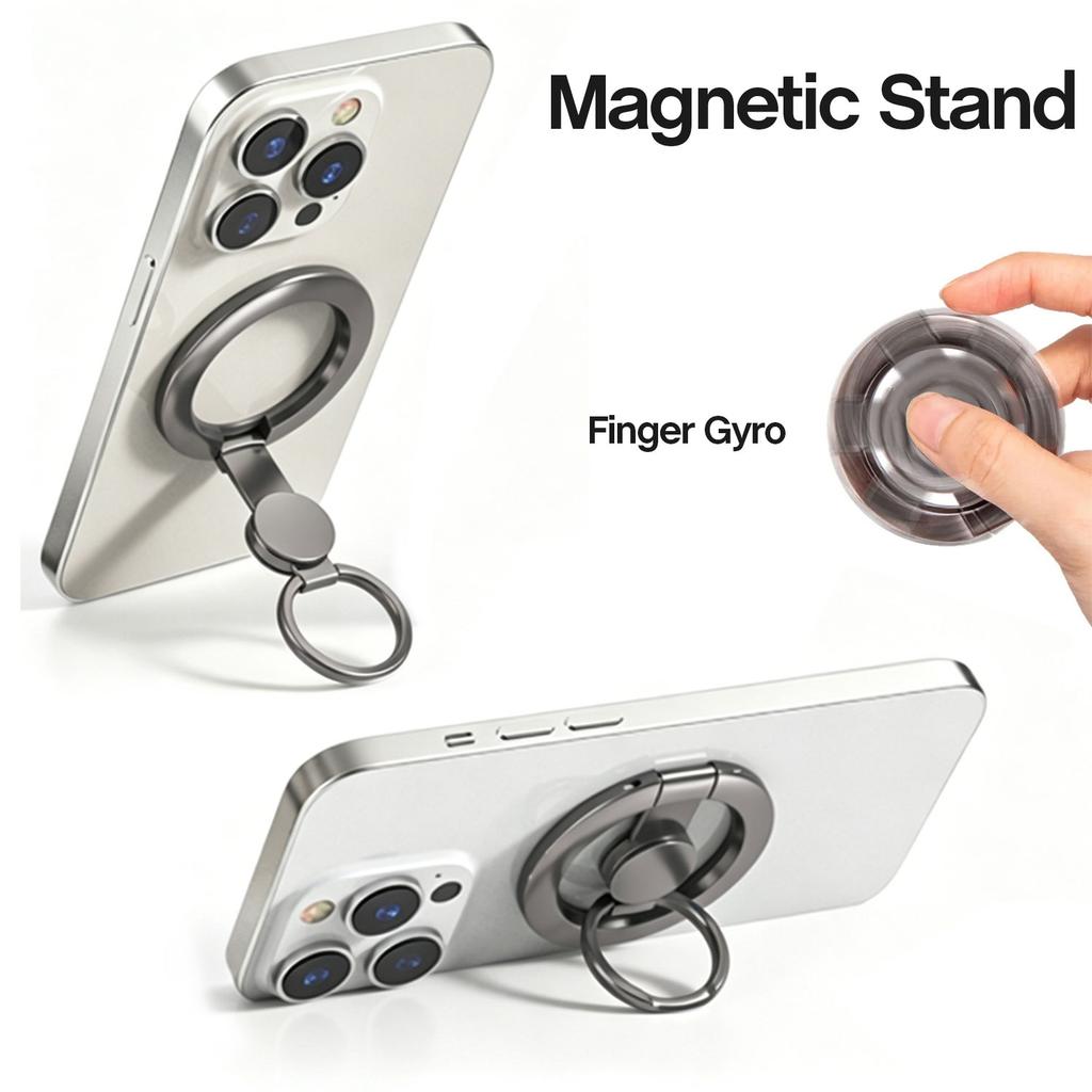 Fidget Spinner Magnetic Phone Holder Finger Ring Stand For Magsafe iPhone 17~12 Samsung Xiaomi Home Outdoor Cellphone Mount 1