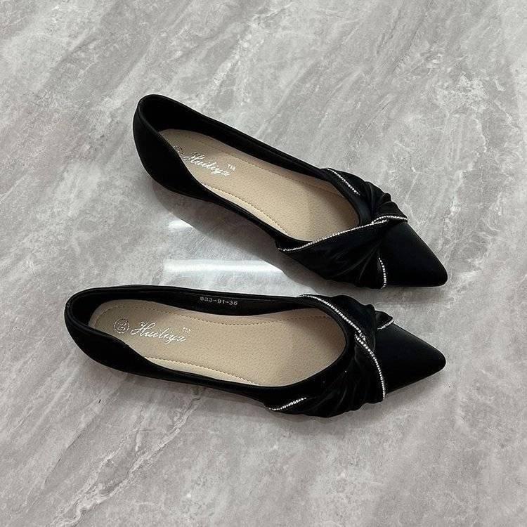 Super soft pointed late evening wind single shoes new autumn new shallow mouth soft sole non-slip flat bottom ladyshoes maternity shoes
