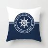 Home Decor Compass Anchor Pillow Cover Blue Mediterranean Cushion  Gift Sofa Office  Accessory Ornament 45x45cm