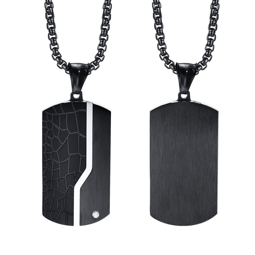 Valentine's Day Gift Stainless Steel Jewelry Dog Tag Man Necklace Pendant  For Wedding Birthday Party Dad Boyfriend