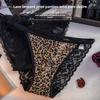Ladies Spring and Summer Sexy Lace Hollow Thin Belt Breathable Comfortable Low Waist Pure Cotton Crotch Triangle Briefs