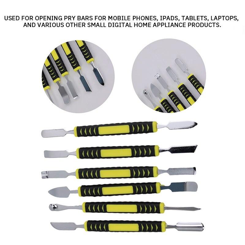 6PCS Metal Crowbar with Two Ends Universal Mobile Phone Digital Home Appliance Product Dismantling Stick Shell Opening Tool