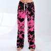 Damen Pyjamahose Nachtwäsche Lässige Hose mit Kordelzug und elastischer Taille Bequeme gerade lockere Yogahose