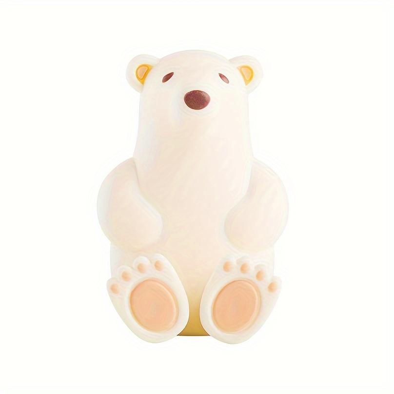 1pc Cartoon Silicone Toothbrush Holder, 3D Polar Bear No-Drill Wall-Mounted Suction Cup Style Toothbrush Rack, for Hanging Small Items